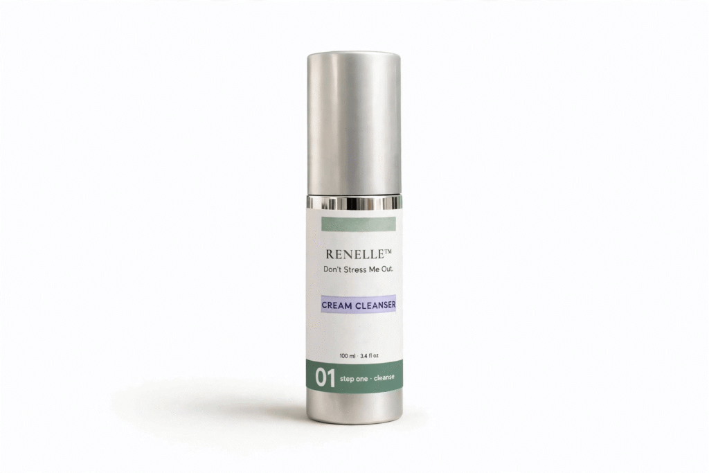 Renelle Cream Cleanser, 100ml pump bottle, step one of the DSMO routine Title